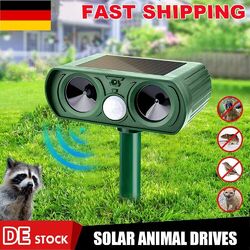 Solar Tiervertreiber Ultraschall Abwehr Marder Katzen Hunde Abwehr Schreck Grün