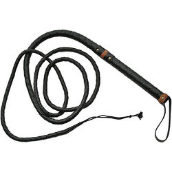 SZCO Bullwhip Bullenpeitsche geflochtene Peitsche mit Handschlaufe, 270 cm