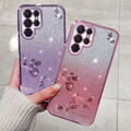 Hülle für Samsung S24 S23 S22 Ultra S21 FE A54 Handy Glitzer-Silikon Schutz Case