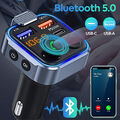 Auto Ladegerät Bluetooth 5.0 Wireless FM Transmitter MP3 Player Dual USB Adapter