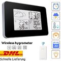 Funk-Wetterstation Innen Außensensor Thermometer Hygrometer digital LCD Uhr