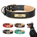 Verstellbar Personalisiert Hundehalsband Echtes Lederhalsband mit Name Gravur