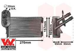 VAN WEZEL 58006173 Wärmetauscher für Innenraumheizung Heizungskühler 