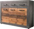 Schuhschrank / Schuhkommode in Graphit Grau mit Old Wood  -Indy - 117 x 86 x 37