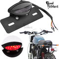 Motorrad LED Rücklicht Kennzeichenbeleuchtung Schwarz Für Harley Chopper Bobber