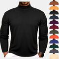 Herren Rollkragen Strick Pullover Langarm Sweatshirt Winter T-Shirt Jumper Hemd