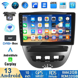 DAB+ Android 13 Autoradio Carplay GPS Navi BT RDS KAM Für Peugeot 107 Citroen C1