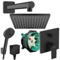 Hansgrohe Unterputz Duscharmatur Vernis schwarz Regendusche Duschsystem black