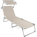 Gartenliege 4-stufig Sonnenliege Liegestuhl Relaxliege Liege beige B-Ware