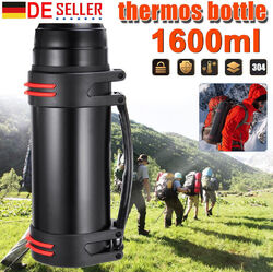 1,6L Thermosflasche Thermo Edelstahl Isolierflasche Vakuum Thermoskanne 36h&24h