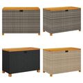 Garten-Auflagenbox Poly Rattan Akazienholz Truhe Kissenbox Aufbewahrungsbox neu