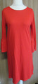 223/11 STREET ONE Damen Kleid Gr. 36 uni rot 3/4 Arm Schlupfkleid Damenkleid