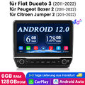 6+128G Autoradio Android 12 Für Fiat Ducato/Peugeot Boxer/Citroen Jumper WIFI BT