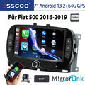 DAB+ Android 13 Autoradio Apple Carplay Für Fiat 500 2016-2019 64GB GPS Navi KAM