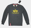 ALPHA INDUSTRIES BASIC SWEATSHIRT HERREN PULLOVER SWEATER PULLI NEW CHARCOAL