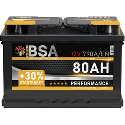 BSA Autobatterie 80Ah 12V +30% Power ersetzt 70Ah 72Ah 74Ah 75Ah 77Ah Batterie