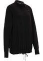 Sweatshirt mit geknöpftem Kragen Gr. 40/42 Schwarz Damen Basic Sweater Neu*