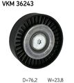 SKF Umlenk-/Führungsrolle Keilrippenriemen VKM 36243 für VOLVO 76,2mm V70 3 135