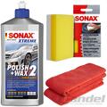 500ml SONAX XTREME POLISH+WAX 2 HYBRID NPT AUTO POLITUR +SCHWAMM & 2x POLIERTUCH