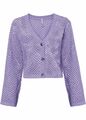 Strickjacke Gr. 52/54 Hellviolett Damen Strick-Jacke Langarm Cardigan Neu