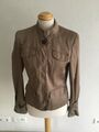 Ambiente Jacke khaki beige braun Gr. 38 langarm Stehkragen