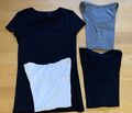 T-Shirt Paket 1 ~ 4x H&M Kurzarm Größe 34/XS wNEU