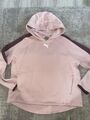 Puma Hoodie Kapuzenpullover Damen Sweater Gr. S rosa Sport Sweatshirt Taschen