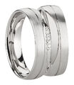 Ring Eheringe Partnerringe Verlobungsringe Silber 925 mit Diamant + Gravur