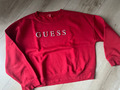 GUESS Original Sweatshirt mit 3D Glitter Logo-Print , rot, Gr. M, Damen, TOP!