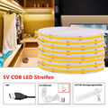 5V USB COB LED Streifen Dimmbar PIR-Bewegungsmelder Stripe Band Keine Lichtpunkt