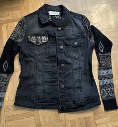 Desigual  Damen Jeansjacke Gr. 34 mit Strickärmel - Schwarz - TOP - Sommer ☀️