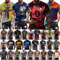 ✿ Herren-T-Shirt Mit Lustigem Totenkopf-3D-Druck Lässige Kurzarm-Oberteile 丷