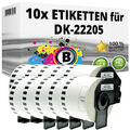 10x Etiketten kompatibel Brother P-Touch QL-1050N 1060N 500A 550 570 650TD 700