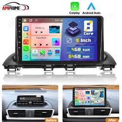 4G+64G 9'' Android 13 Autoradio GPS Navi CarPlay WIFI für Mazda 3 MK3 2014-2018