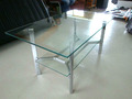 Vintage Design Glas Sofatisch Tisch Beistelltisch Couchtisch 70/80er (0919-525)