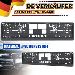 Kennzeichenhalter mit Rahmen Kfz-Kennzeichen Halter Halterung Schwarz 2 Stück