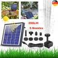 Solar Pumpe Teichpumpe Springbrunnen Gartenbrunnen Brunnen Fontäne 1,5W 200L/H