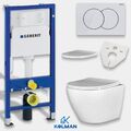 GEBERIT Duofix Vorwandelement Wand WC Set mit Delta01 + Softclose + Schallschutz