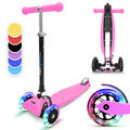 Roller Kinder Kick Scooter 3 Rad 3-6 Jahre LED höhenverstellbar klappbar pink