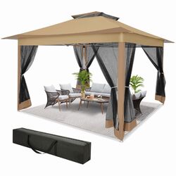 Pavillon 3,6x3,6m Pop Up Faltpavillon Partyzelt Gartenzelt UV-Schutz Pavillion