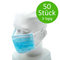 NOBA® Mundschutz, OP Maske, blau, 3-lagig, Atemschutz, Nasen-Mund-Schutz, 50 St.