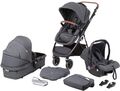 BabyGO Kinderwagen Halime 3 in 1 Grey Schwarz - Sehr Gut 