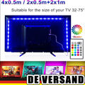 RGB LED TV Streifen Backlight Hintergrund-Beleuchtung USB Lichtband Stripe Musik