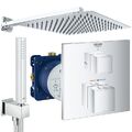 Grohe Unterputz Duscharmatur Thermostat Set Grohtherm Cube mit Regendusche 30 cm