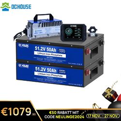 48V 100Ah LiFePO4 Golf Cart Batterie mit 18A Ladegerät und 300A Batterie Monitor