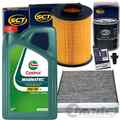 FILTERSET+CASTROL 5W30 ÖL passend für FORD FOCUS II KOMBI 1.8+2.0+CNG+FLEXFUEL