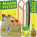 MANN FILTERSET+CASTROL 5W-30 ÖL passend für BMW 135 335i 3er E90 92 1er E82 88