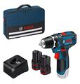 Bosch Professional GSR 12V-15 0615990G6L Akku-Bohrschrauber  12 V 2 Ah, 4 Ah ...