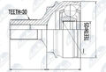 Antriebswellengelenk Vorderachse NPZ-ME-016 NTY für MERCEDES-BENZ C-KLASSE CLS