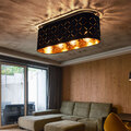 Deckenlampe Designleuchte Küchenleuchte 4 Flammig Textil schwarz gold E27 60 cm